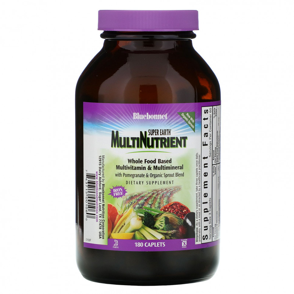 ���� ������ (Iherb) Bluebonnet Nutrition, Super Earth Multinutrient, ��� ������, 180 ������������� ��������, ������ �� 8770 ���