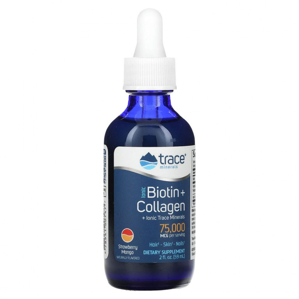 ���� ������ (Iherb) Trace Minerals �, Ionic Biotin + Collagen, �������� � �����, 75000 ���, 59 �� (2 ����. �����), ������ �� 3310 ���