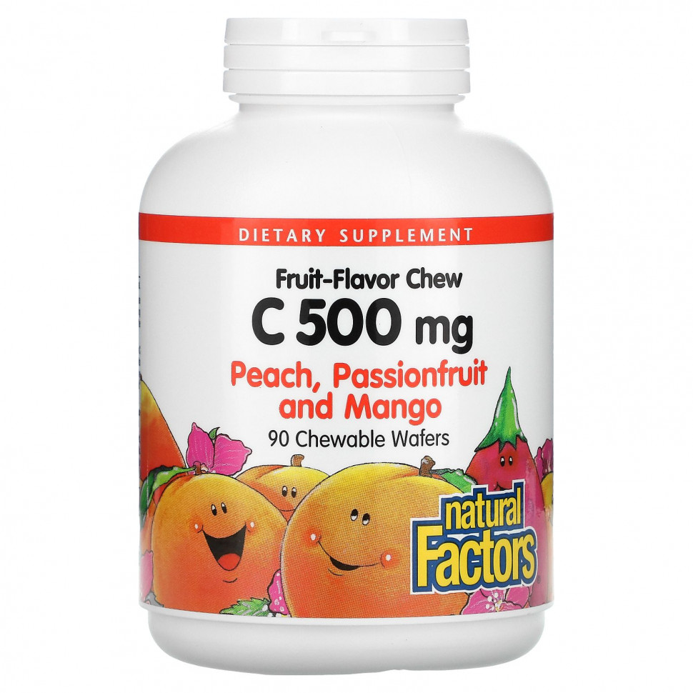 ���� ������ (Iherb) Natural Factors, ����������� �������� �� ������ �������, ������� C, ������, �������� � �����, 500 ��, 90 ����������� ������, ������ �� 2260 ���