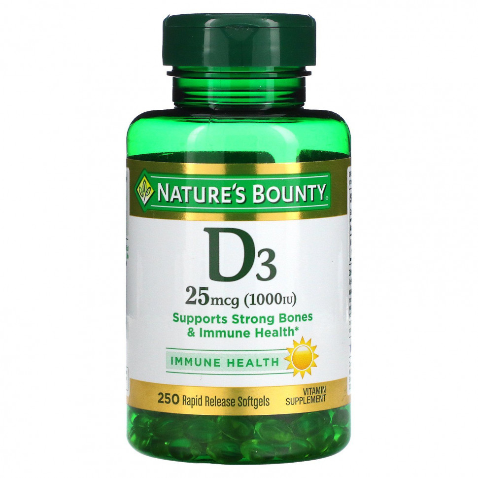 ���� ������ (Iherb) Nature's Bounty, D3, 25 ��� (1000 ��), 250 ������ �������� ����������� �������������, ������ �� 2940 ���