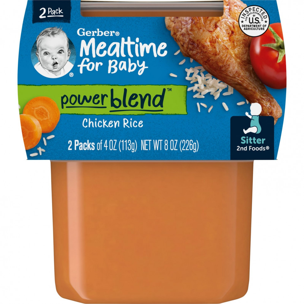   (Iherb) Gerber, Mealtime for Baby,  Power, 2nd Foods,   , 2   113  (4 ),   750 