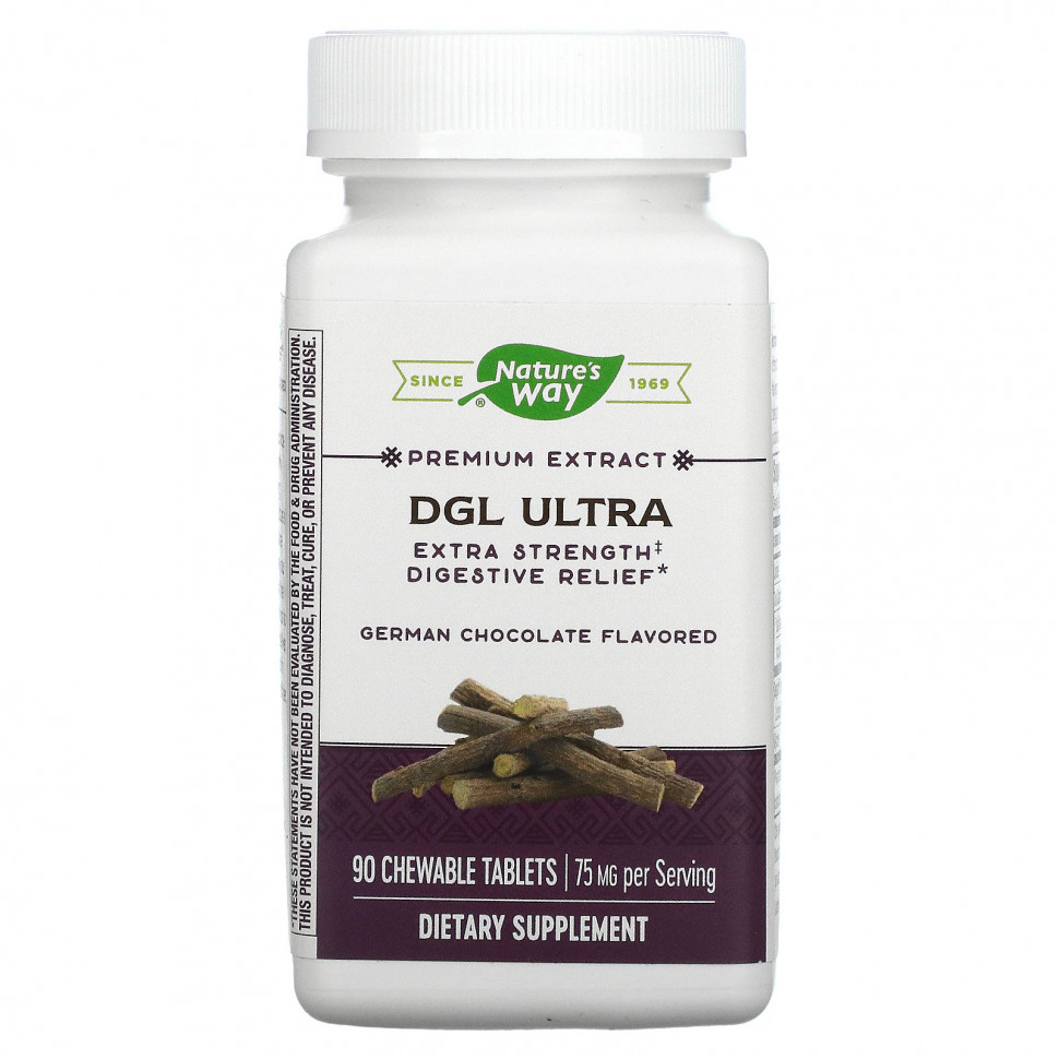   (Iherb) Nature's Way, DGL Ultra, Extra Strength   ,  , 75 , 90  ,   3540 