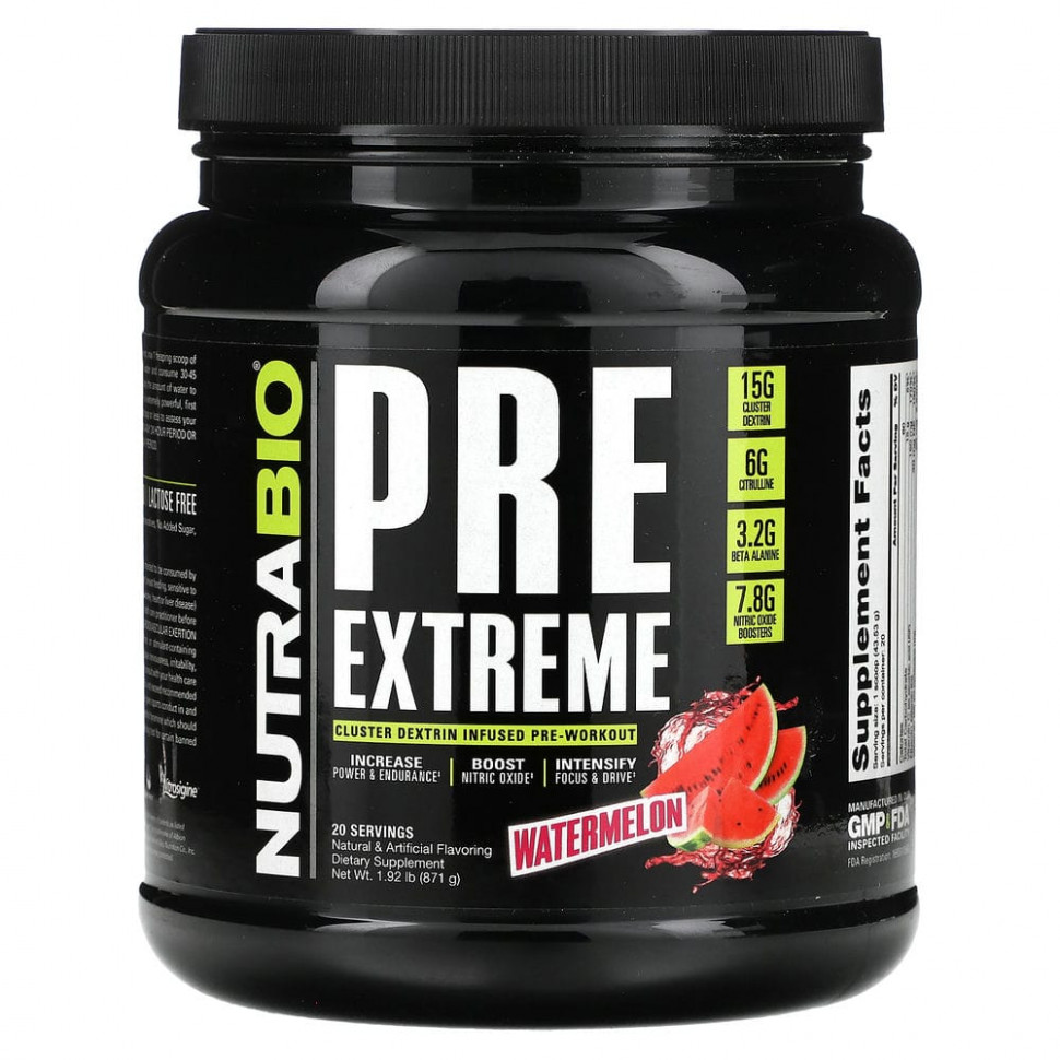 ���� ������ (Iherb) Nutrabio Labs, PRE Extreme, �����, 871 � (1,92 �����), ������ �� 8250 ���