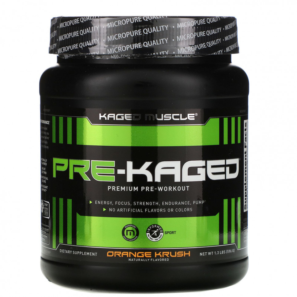 ���� ������ (Iherb) Kaged Muscle, PRE-KAGED, ������� ����� �����������, ������������ ������, 1,3 ����� (596 �), ������ �� 8340 ���