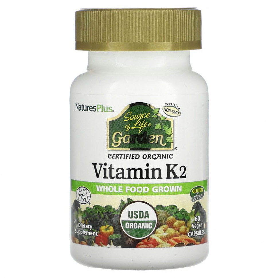 ���� ������ (Iherb) NaturesPlus, Source of Life, Garden, Vitamin K2 (������� �2), 60 ������������ ������, ������ �� 3150 ���