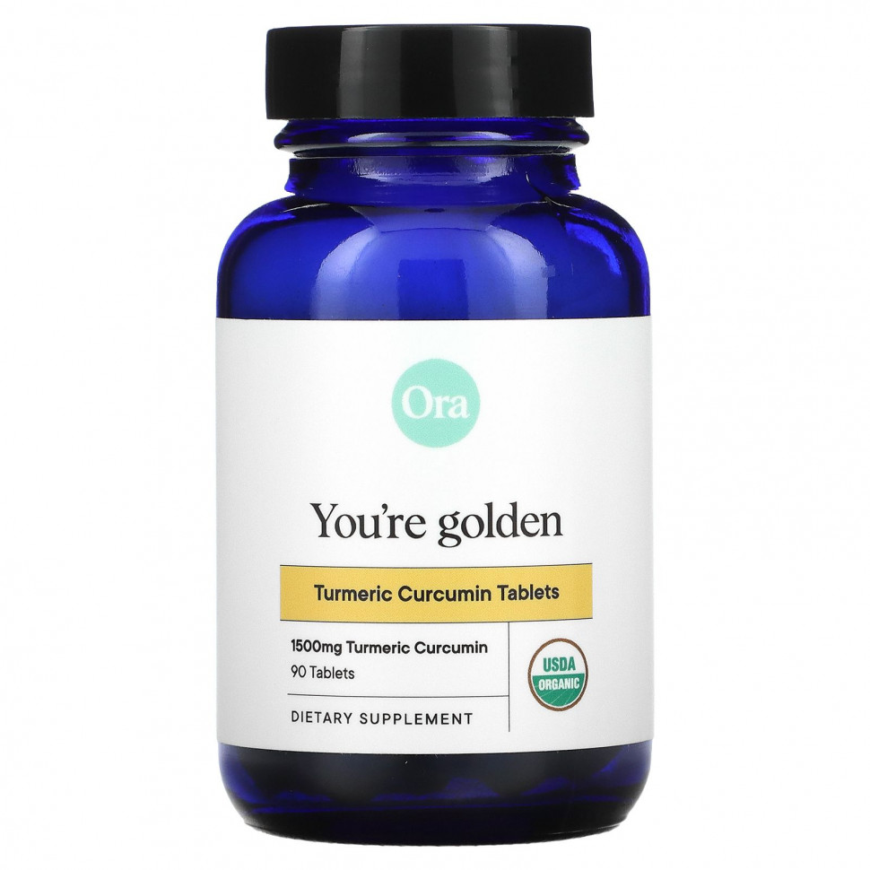 ���� ������ (Iherb) Ora, You're Golden, Organic Turmeric Curcumin Supplement, 500 mg, 90 Organic Tablets, ������ �� 5100 ���