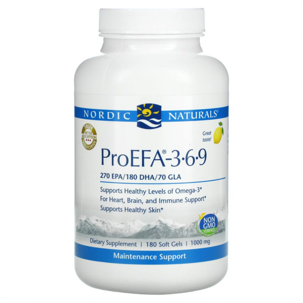 ���� ������ (Iherb) Nordic Naturals, ProEFA � 3-6-9, �������� ����, 1000 ��, 180 ������ ��������, ������ �� 7920 ���