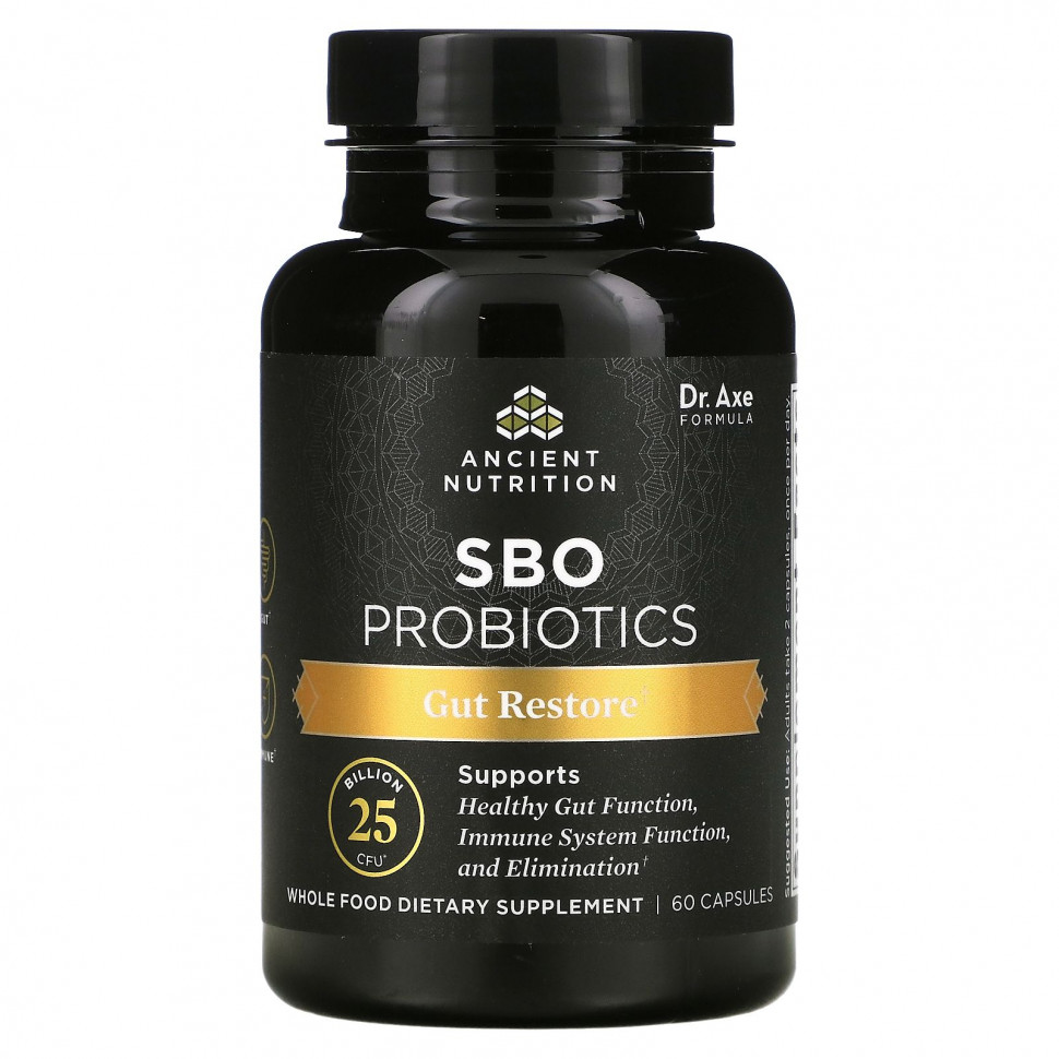   (Iherb) Dr. Axe / Ancient Nutrition, SBO Probiotics,    , 25  , 60 ,   7230 