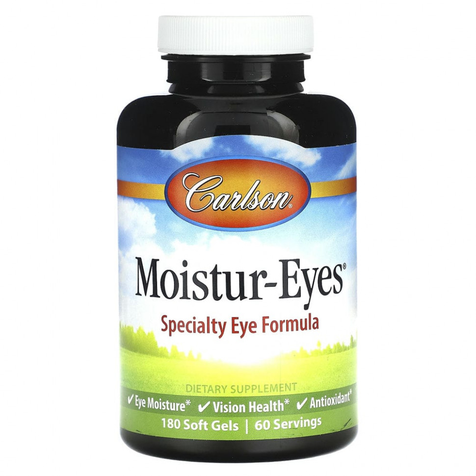 ���� ������ (Iherb) Carlson, Moistur-Eyes, 180 ������ ��������, ������ �� 7060 ���