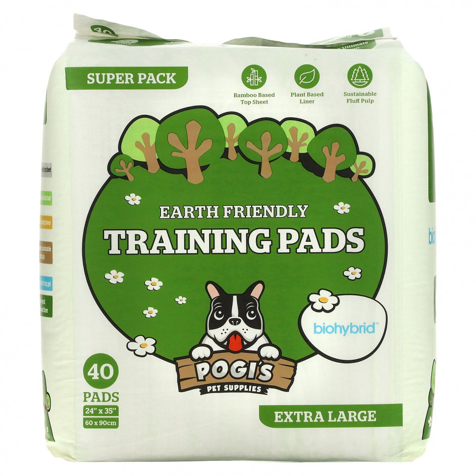   (Iherb) Pogi's Pet Supplies, Earth Friendly Training Pads,  , 40 .,   6110 