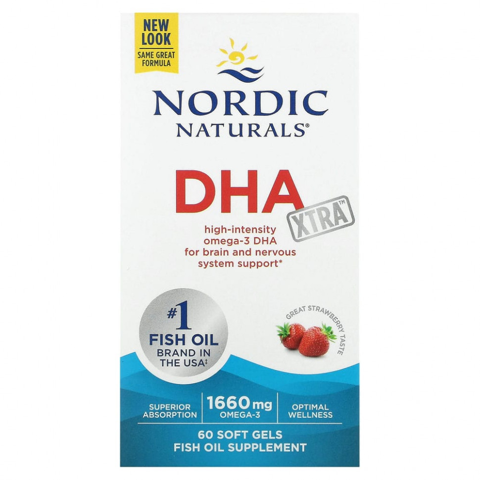 ���� ������ (Iherb) Nordic Naturals, DHA Xtra, ���������� ����, 830 ��, 60 ������ ��������, ������ �� 5010 ���