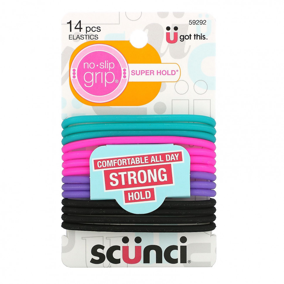 ���� ������ (Iherb) Scunci, ����� ������� ��� ����� Everyday & Active, No Slip Grip, 14 ����, ������ �� 600 ���