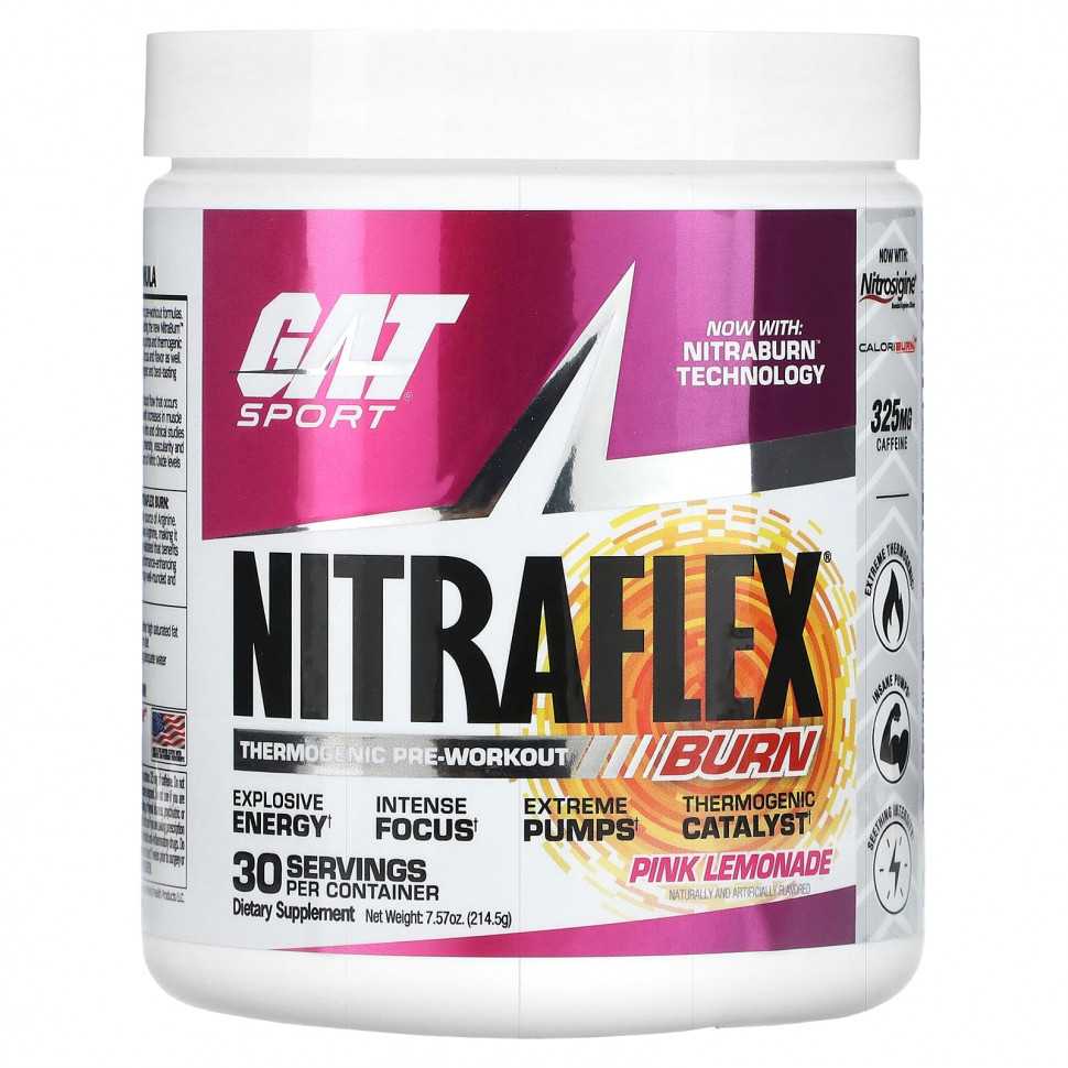 ���� ������ (Iherb) GAT, Sport, NITRAFLEX Burn, ������� �������, 214,5 � (7,57 �����), ������ �� 6580 ���