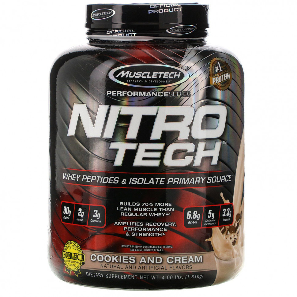 ���� ������ (Iherb) Muscletech, Nitro Tech, ������������ ������ + ����� ��� ����� ����� �������� �����, ���� ������� � ������, 1,80 �� (3,97 �����), ������ �� 13320 ���