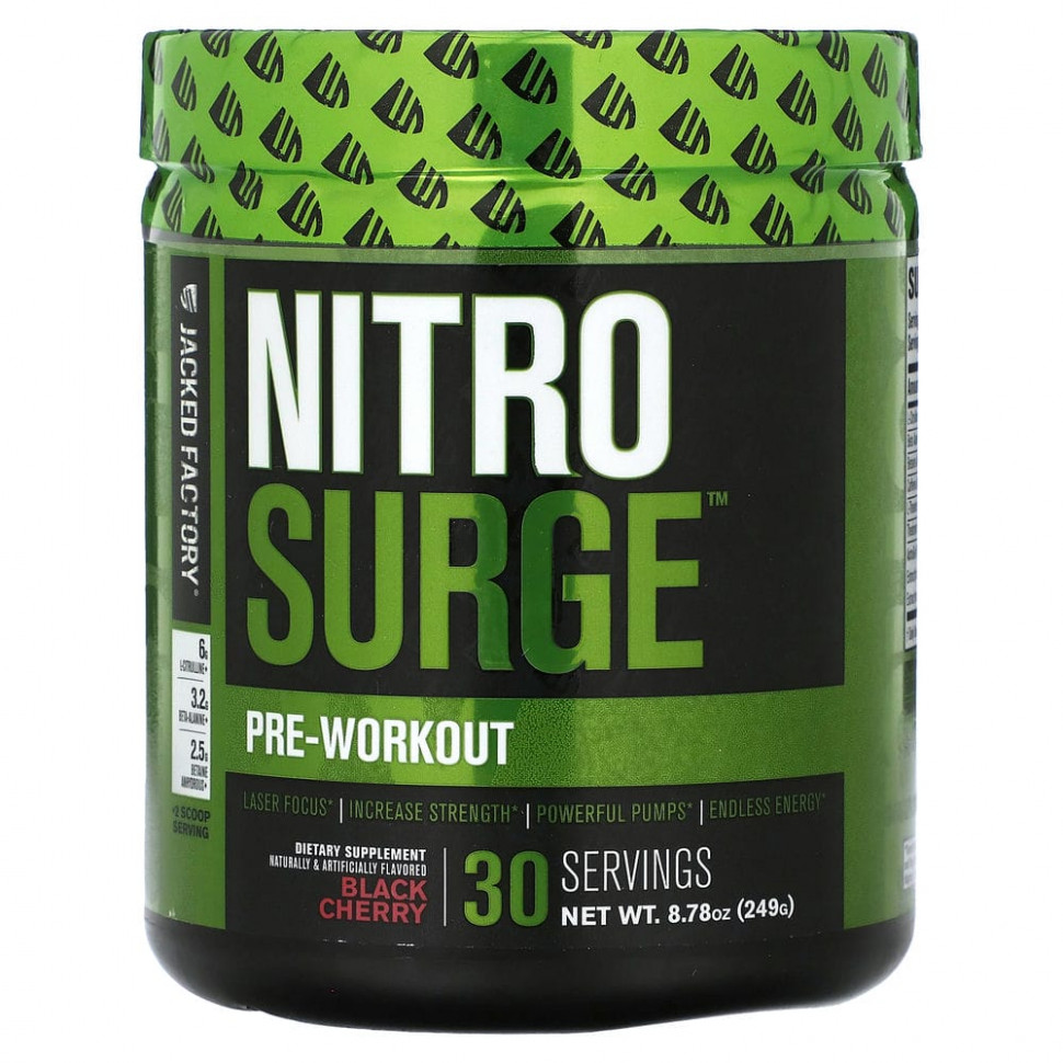 ���� ������ (Iherb) Jacked Factory, Nitro Surge, ����� �����������, ������ �����, 249 � (8,78 �����), ������ �� 5030 ���
