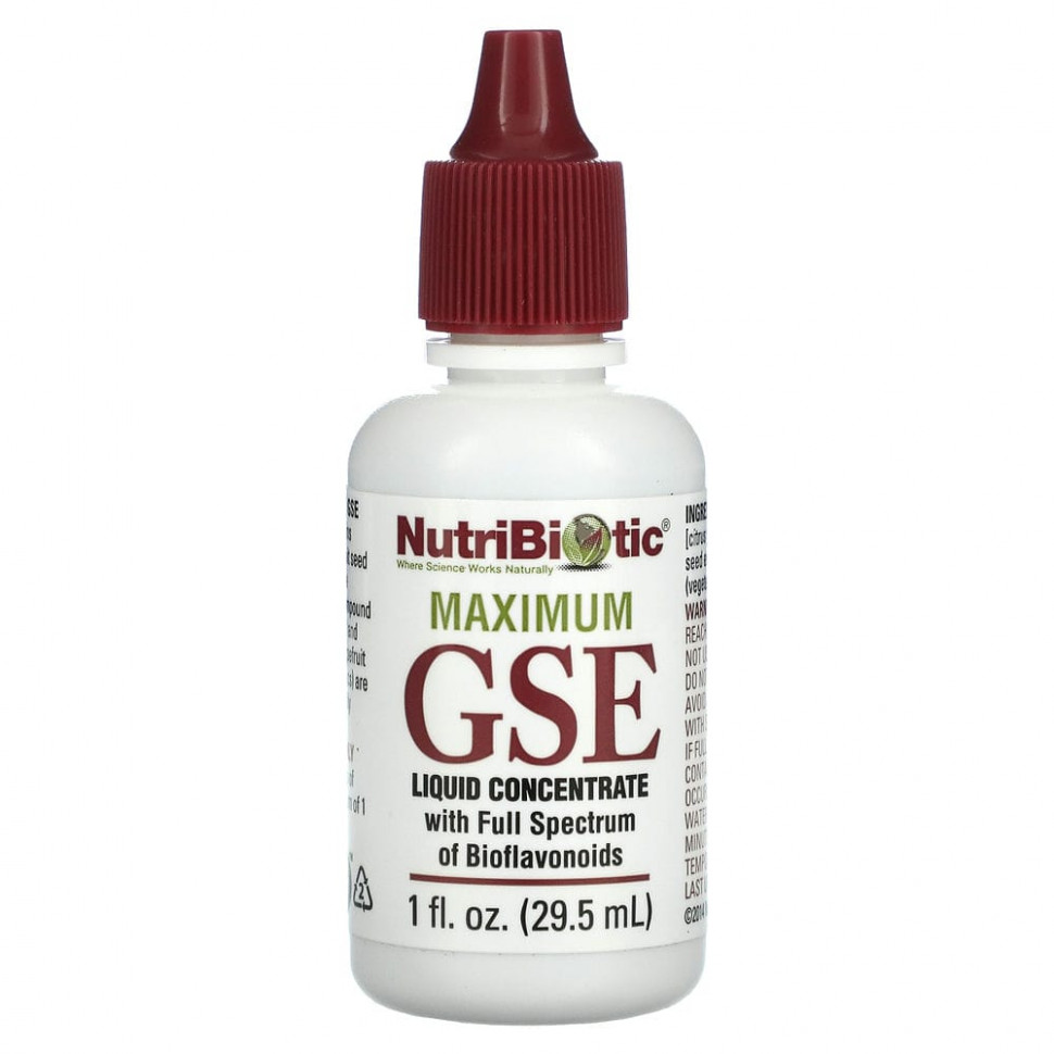 ���� ������ (Iherb) NutriBiotic, Maximum GSE, ������ ����������, 29,5 �� (1 ������ �����), ������ �� 2570 ���