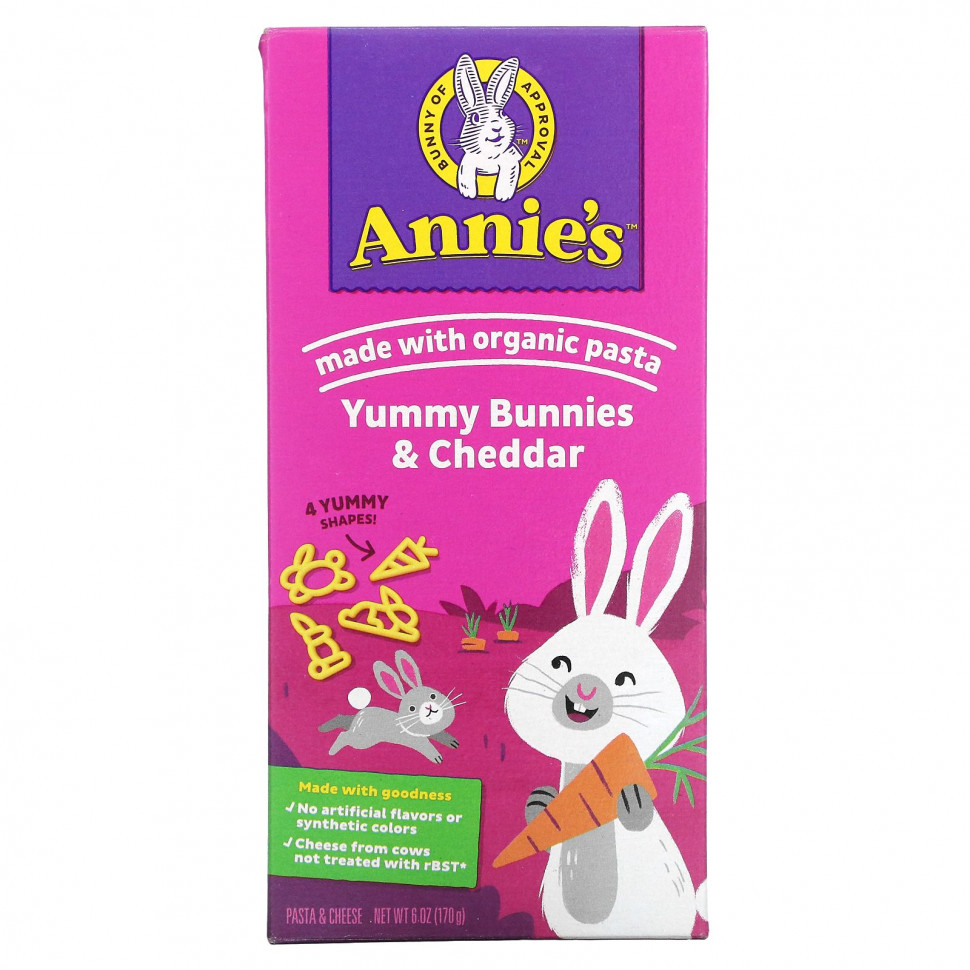 ���� ������ (Iherb) Annie's Homegrown, Bunny Pasta, ����� � ����� ������� � ������� ������, 170 � (6 �����), ������ �� 940 ���