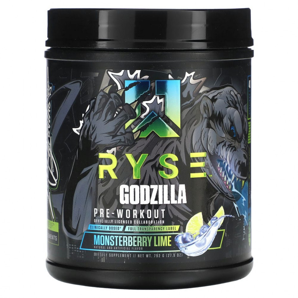 ���� ������ (Iherb) Ryse Supps, Godzilla, ����������������� �������, ���� �� ����, 792 � (27,9 �����), ������ �� 10780 ���