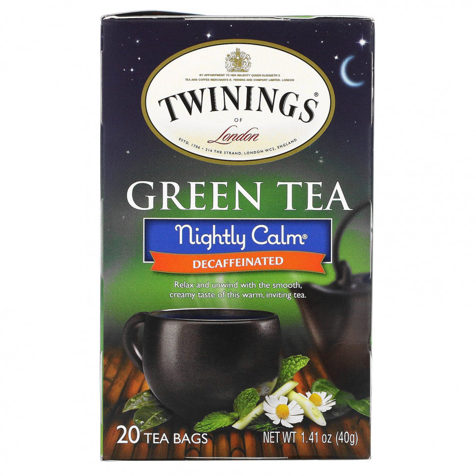 ���� ������ (Iherb) Twinings, Nightly Calm, ������� ��� ��� �������, ���������� ��������� ��������, 20 ���������, 40 � (1,41 �����), ������ �� 1090 ���
