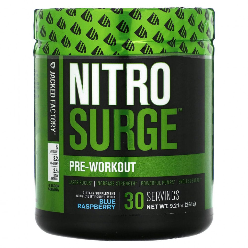 ���� ������ (Iherb) Jacked Factory, Nitro Surge, ����� �����������, ������� ������, 261 � (9,21 �����), ������ �� 5030 ���