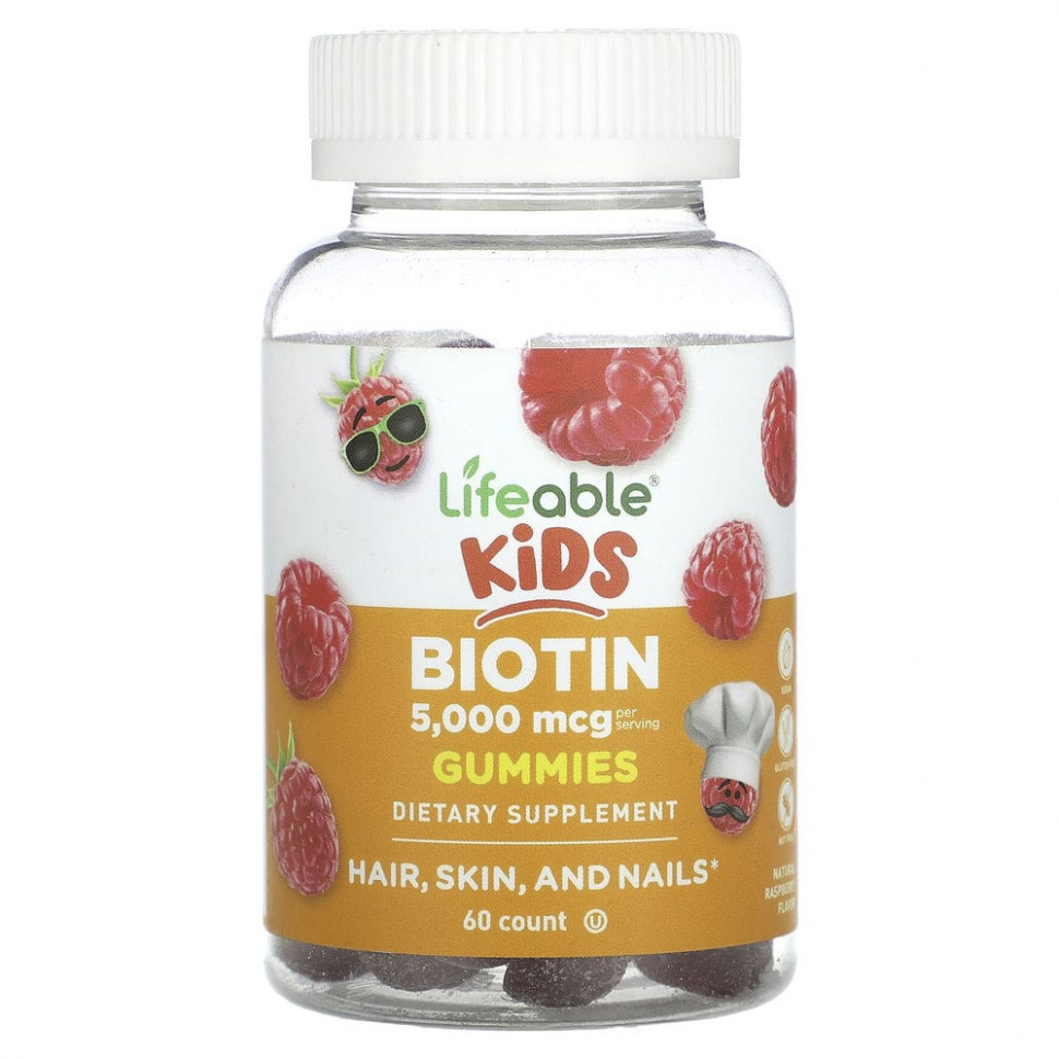 ���� ������ (Iherb) Lifeable, Kids, ������, ����������� ������, 2500 ���, 60 ����������� ��������, ������ �� 2530 ���