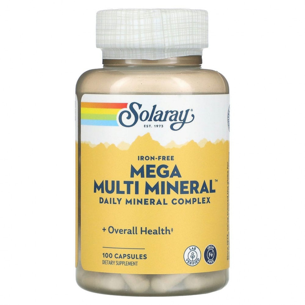 ���� ������ (Iherb) Solaray, Mega Multi Mineral, ��� ������ � �������, 100 ������, ������ �� 1800 ���