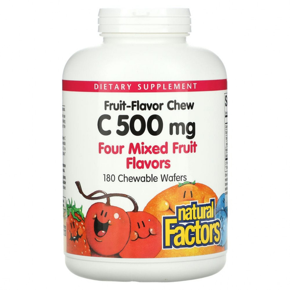 ���� ������ (Iherb) Natural Factors, 100% ����������� ��������� ������� C ��� �������, ������ ��������� �����, 500 ��, 180 ����������� ������, ������ �� 4080 ���