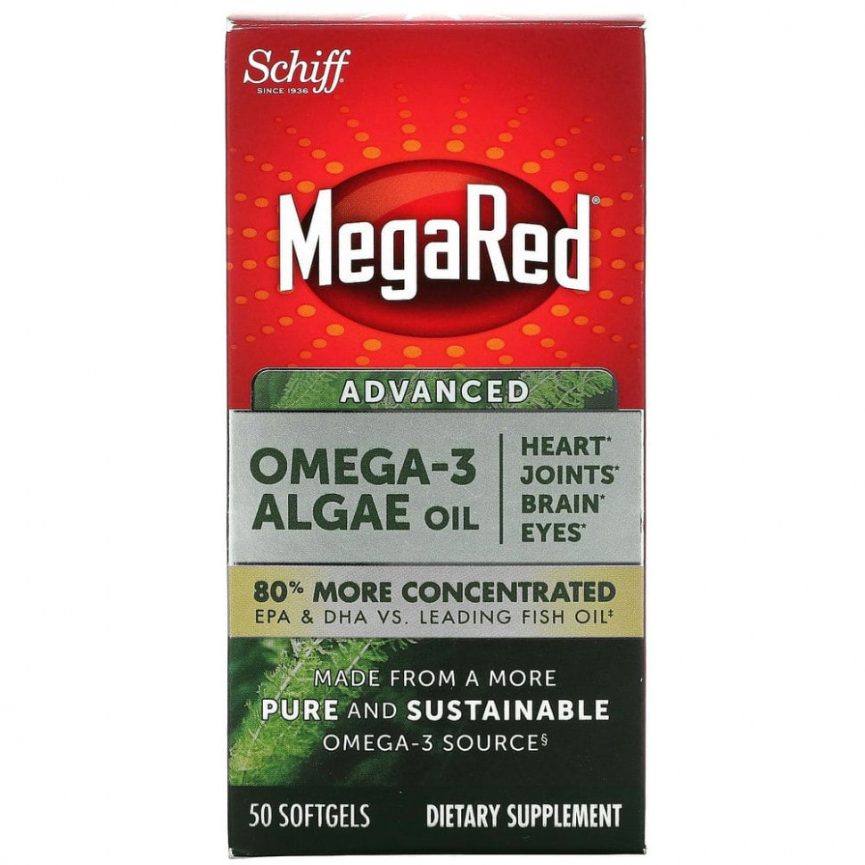 ���� ������ (Iherb) Schiff, MegaRed, ���������� ����� �� ���������� � �����-3, 50 ������ ��������, ������ �� 7840 ���