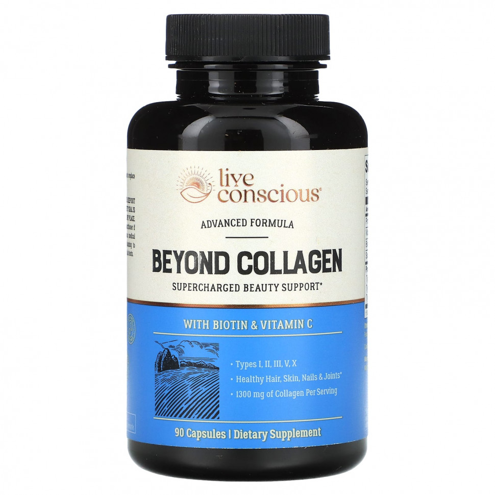 ���� ������ (Iherb) Live Conscious, Beyond Collagen � �������� � ��������� C, 1300 ��, 90 ������, ������ �� 5760 ���