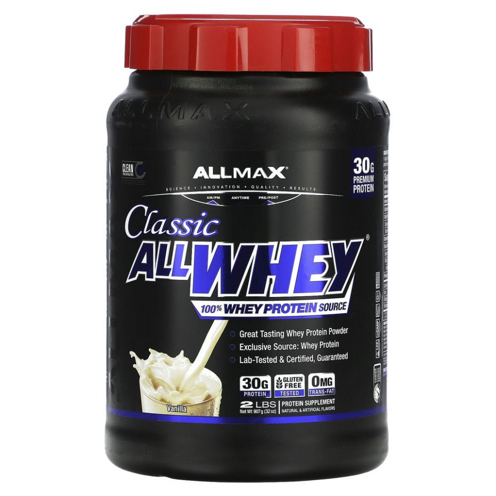 ���� ������ (Iherb) ALLMAX Nutrition, AllWhey Classic, 100% ������������ �������, ����������� ������, 2 ����� (907 �), ������ �� 6140 ���