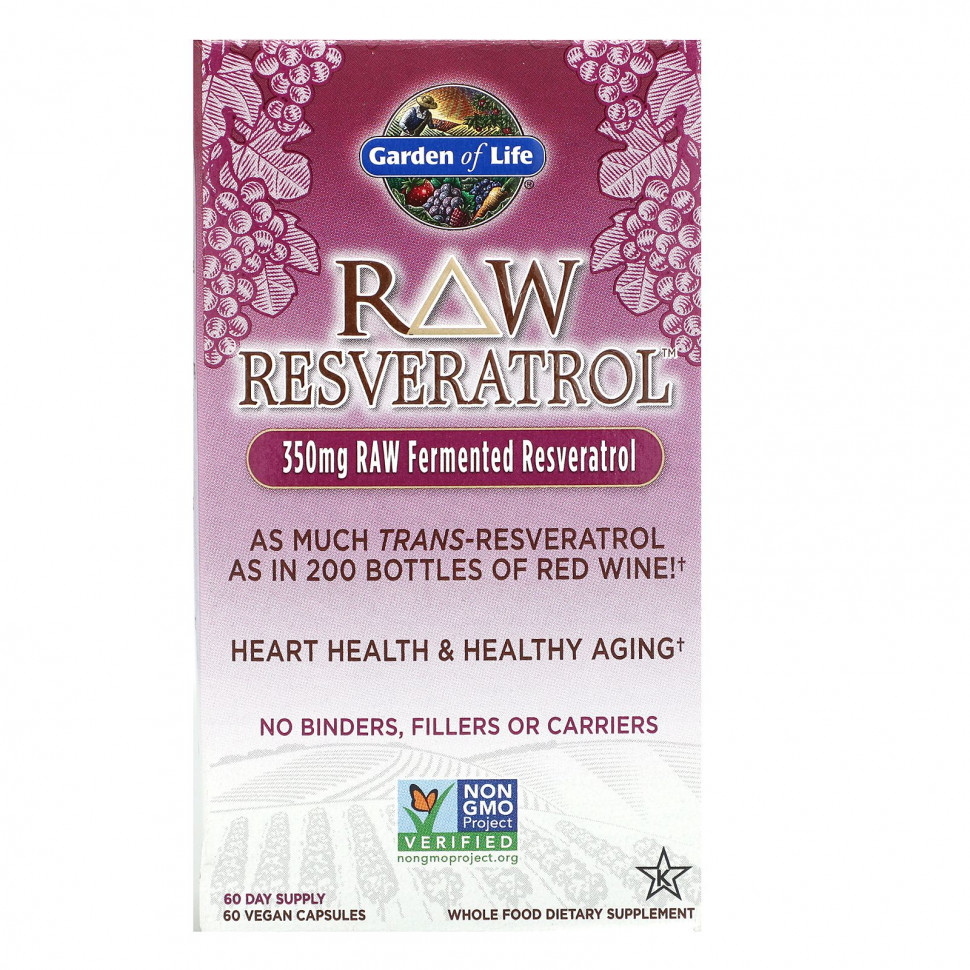 ���� ������ (Iherb) Garden of Life, RAW Resveratrol, 350 ��, 60 ��������� ������, ������ �� 8250 ���