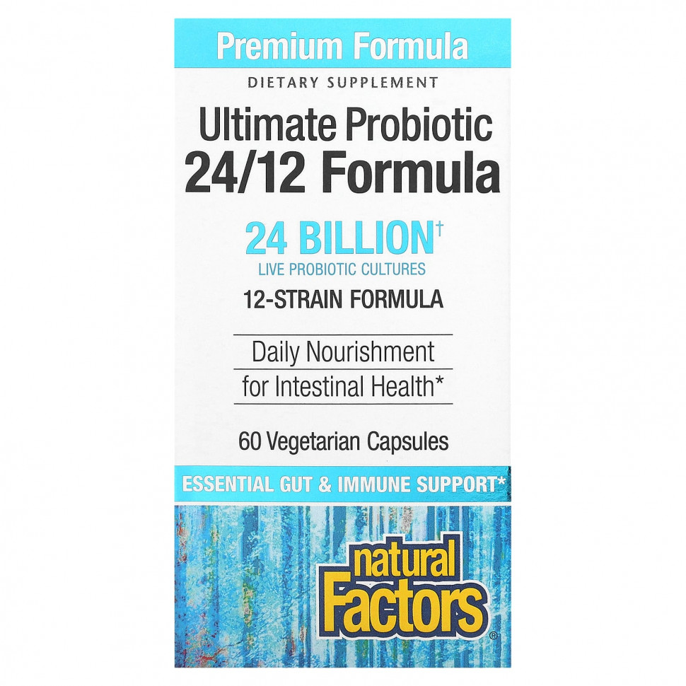 ���� ������ (Iherb) Natural Factors, Ultimate Probiotic, 24/12 Formula, 24 ���� ���, 60 �������������� ������, ������ �� 5570 ���