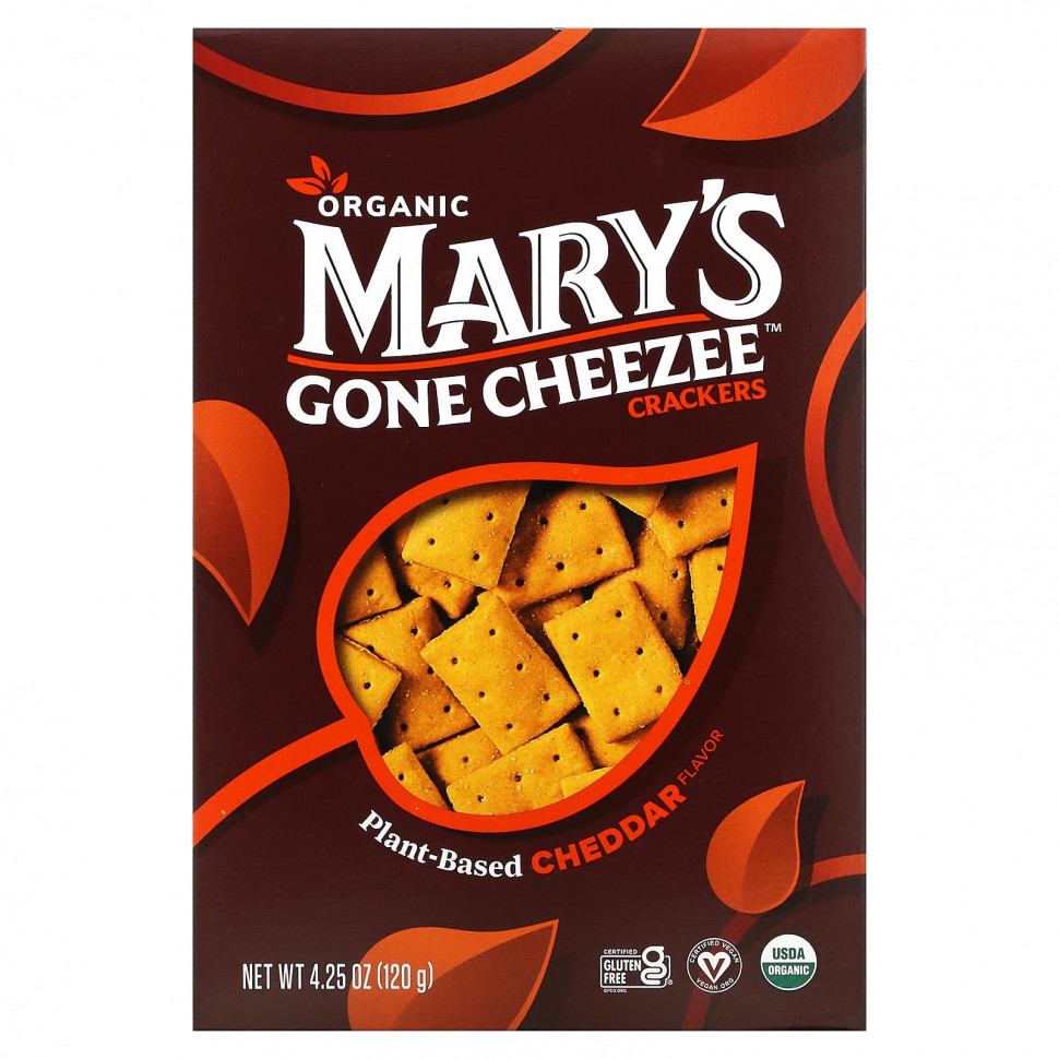 ���� ������ (Iherb) Mary's Gone Crackers, Mary's Gone Cheezee Plant-Based Crackers, Cheddar, 4.25 oz (120 g), ������ �� 1160 ���