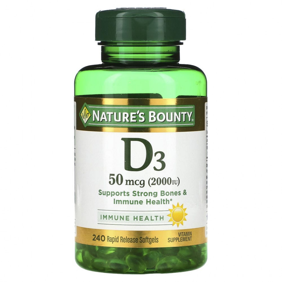 ���� ������ (Iherb) Nature's Bounty, ������� D3, �������� �������� �������, 50 ��� (2000 ��), 240 ������ �������� �������������, ������ �� 4270 ���