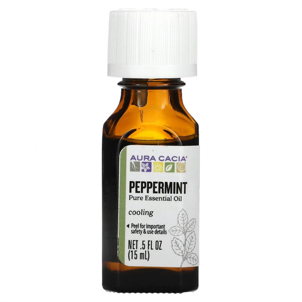 ���� ������ (Iherb) Aura Cacia, Pure Essential Oil, Peppermint, .5 fl oz (15 ml), ������ �� 1390 ���