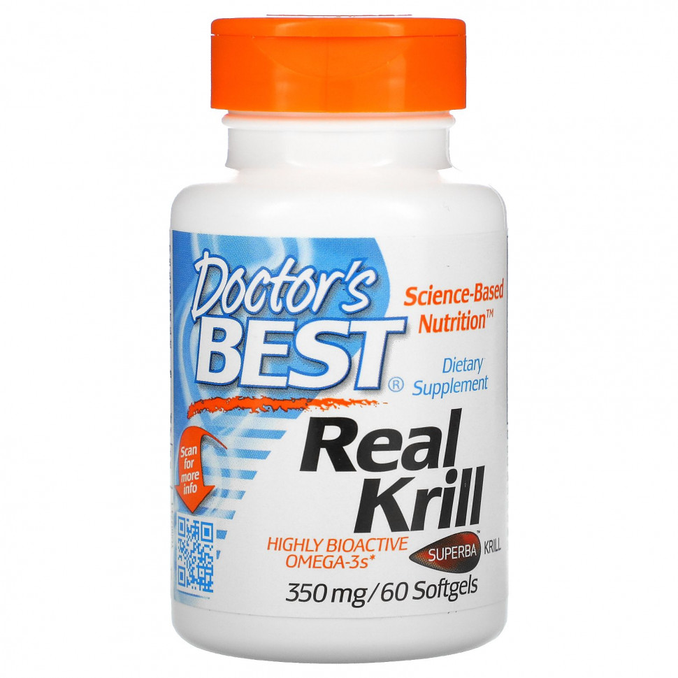 ���� ������ (Iherb) Doctor's Best, Real Krill, 350 ��, 60 ������, ������ �� 2810 ���
