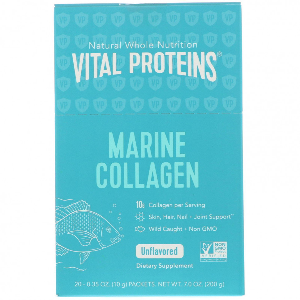���� ������ (Iherb) Vital Proteins, ������� ��������, ��� �������� �������, 20 ���������, 10 � (0,35 �����) � ������, ������ �� 9950 ���