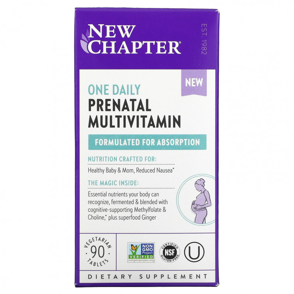 ���� ������ (Iherb) New Chapter, One Daily Prenatal Multivitamin, ���������������� �������� ��� ����������, 90 �������������� ��������, ������ �� 8540 ���