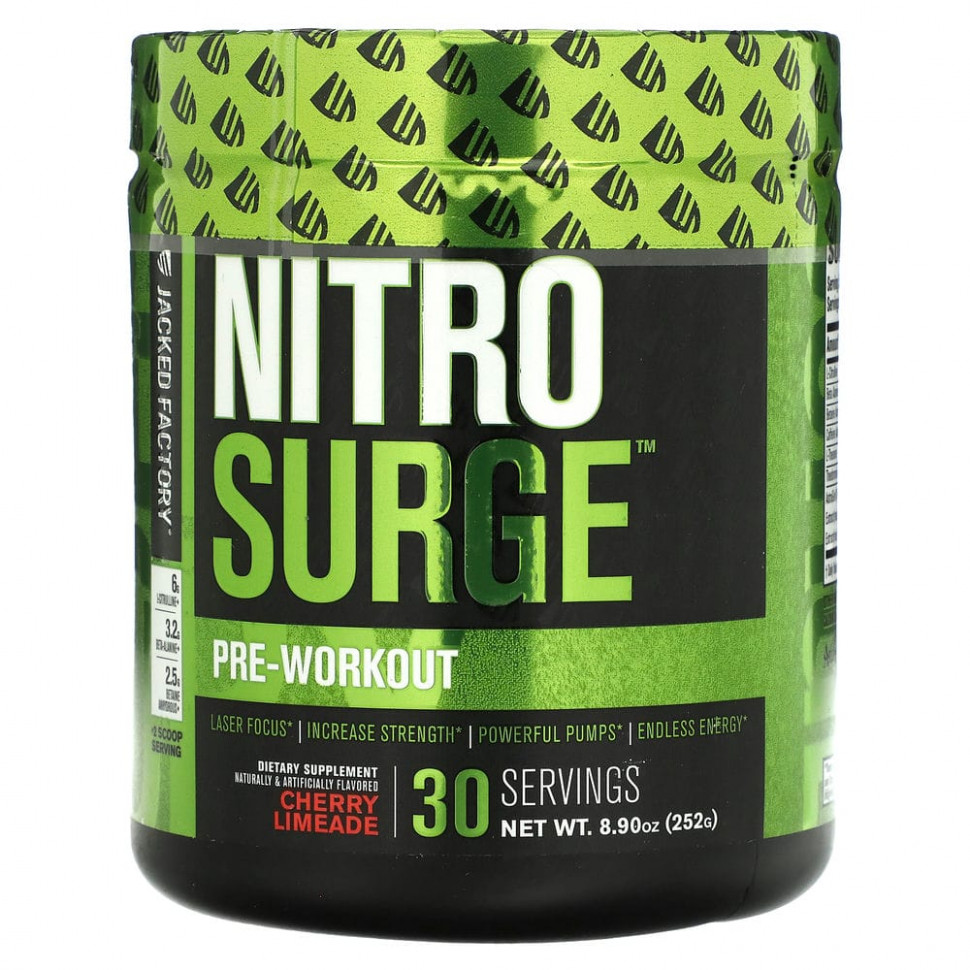 ���� ������ (Iherb) Jacked Factory, Nitro Surge, ����������������� ��������, �������� ������, 252 � (8,9 �����), ������ �� 5030 ���