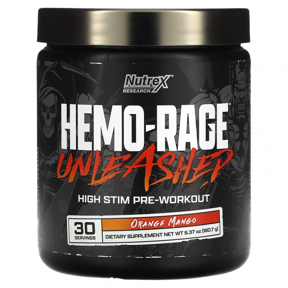 ���� ������ (Iherb) Nutrex Research, Hemo-Rage Unleash, High Stim ����� �����������, �������� � �����, 180,7 � (6,37 �����), ������ �� 5000 ���
