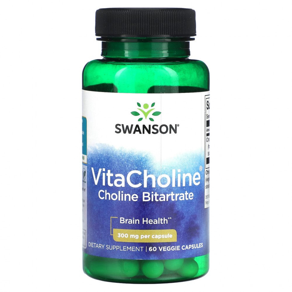 ���� ������ (Iherb) Swanson, VitaCholine ��������� ������, 300 ��, 60 ������������ ������, ������ �� 2240 ���