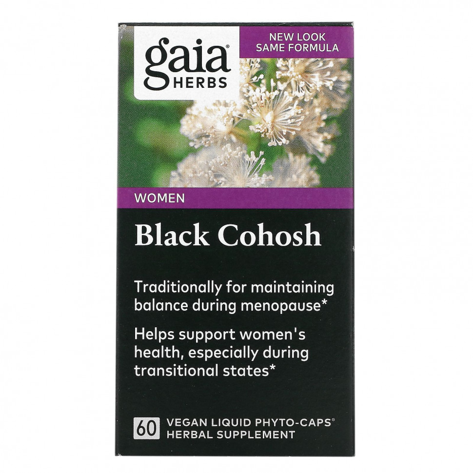  (Iherb) Gaia Herbs, Single Herbs, Black Cohosh, 60 Vegan Liquid Phyto-Caps,   4920 