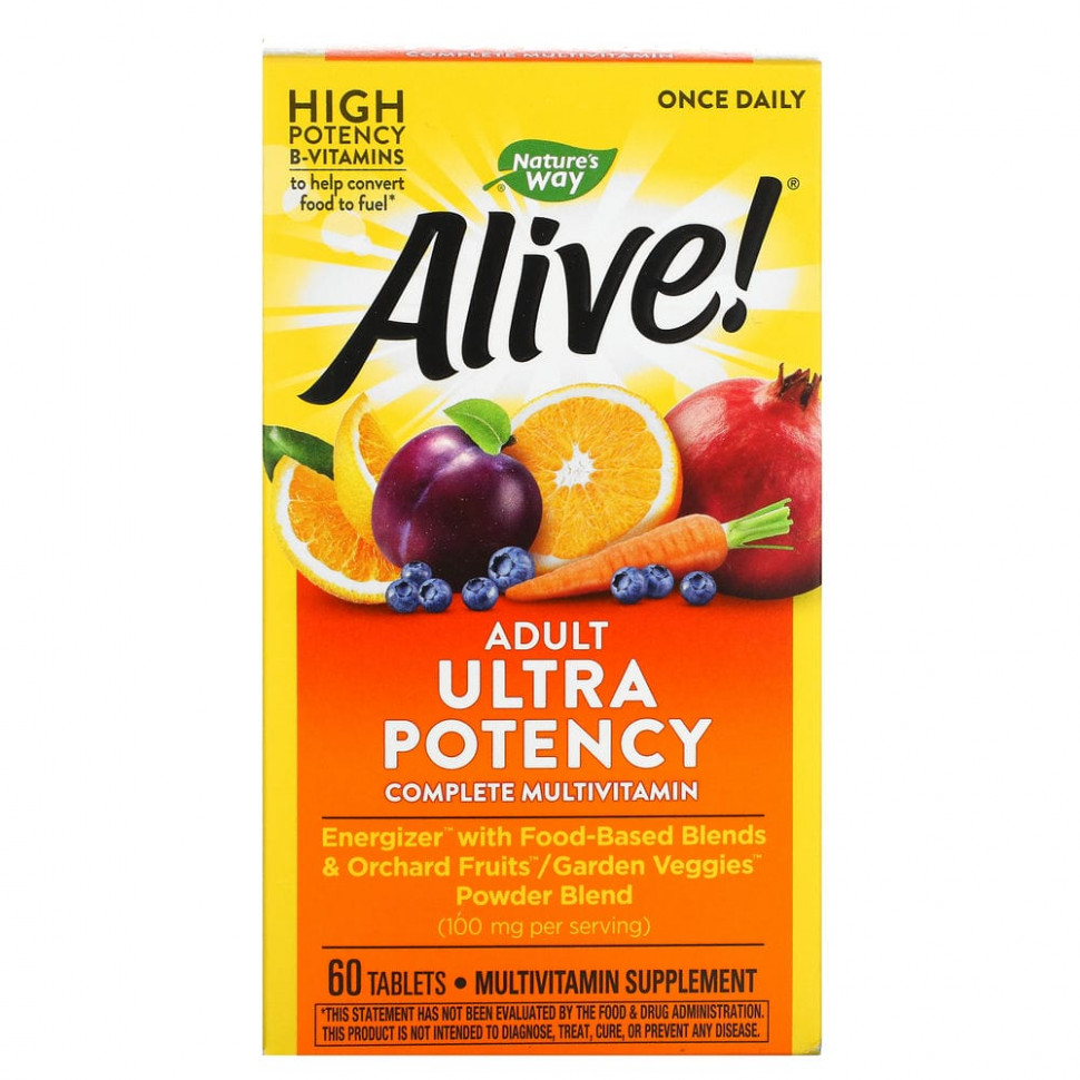 ���� ������ (Iherb) Nature's Way, Alive! ����������������, ����������� �������������� ��� ��������, 60 ��������, ������ �� 4410 ���