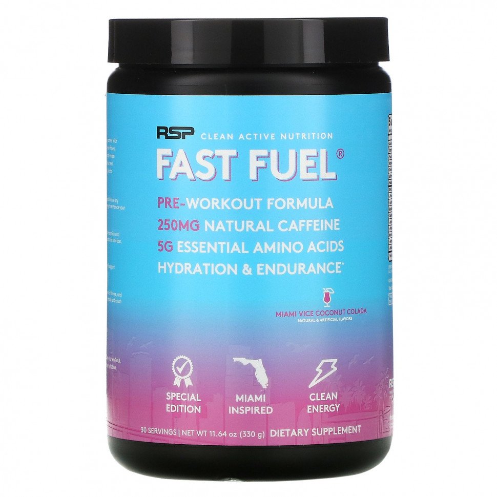 ���� ������ (Iherb) RSP Nutrition, Fast Fuel, ������� ����� �����������, ����������� �������� � ������������, �� ������ ���������� �������� Miami Vice, 330 � (11,64 �����), ������ �� 3570 ���
