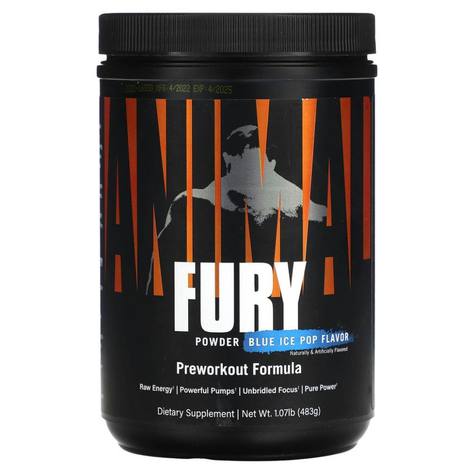 ���� ������ (Iherb) Animal, Fury Powder, Blue Ice Pop, 483 � (1,07 �����), ������ �� 7800 ���