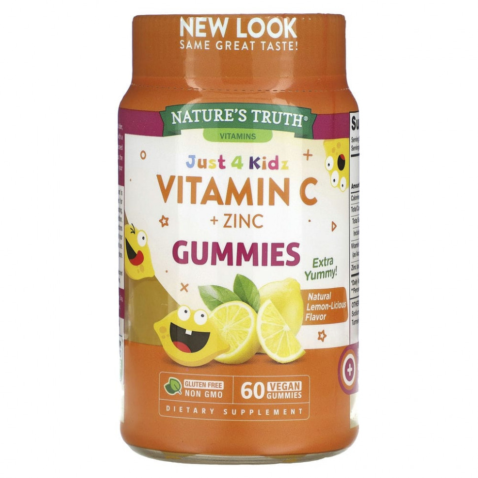 ���� ������ (Iherb) Nature's Truth, Just 4 Kids, ������� C � ����, ��������, ����������� ��� � �������� �����, 60 �������������� ����������� ����������, ������ �� 3300 ���