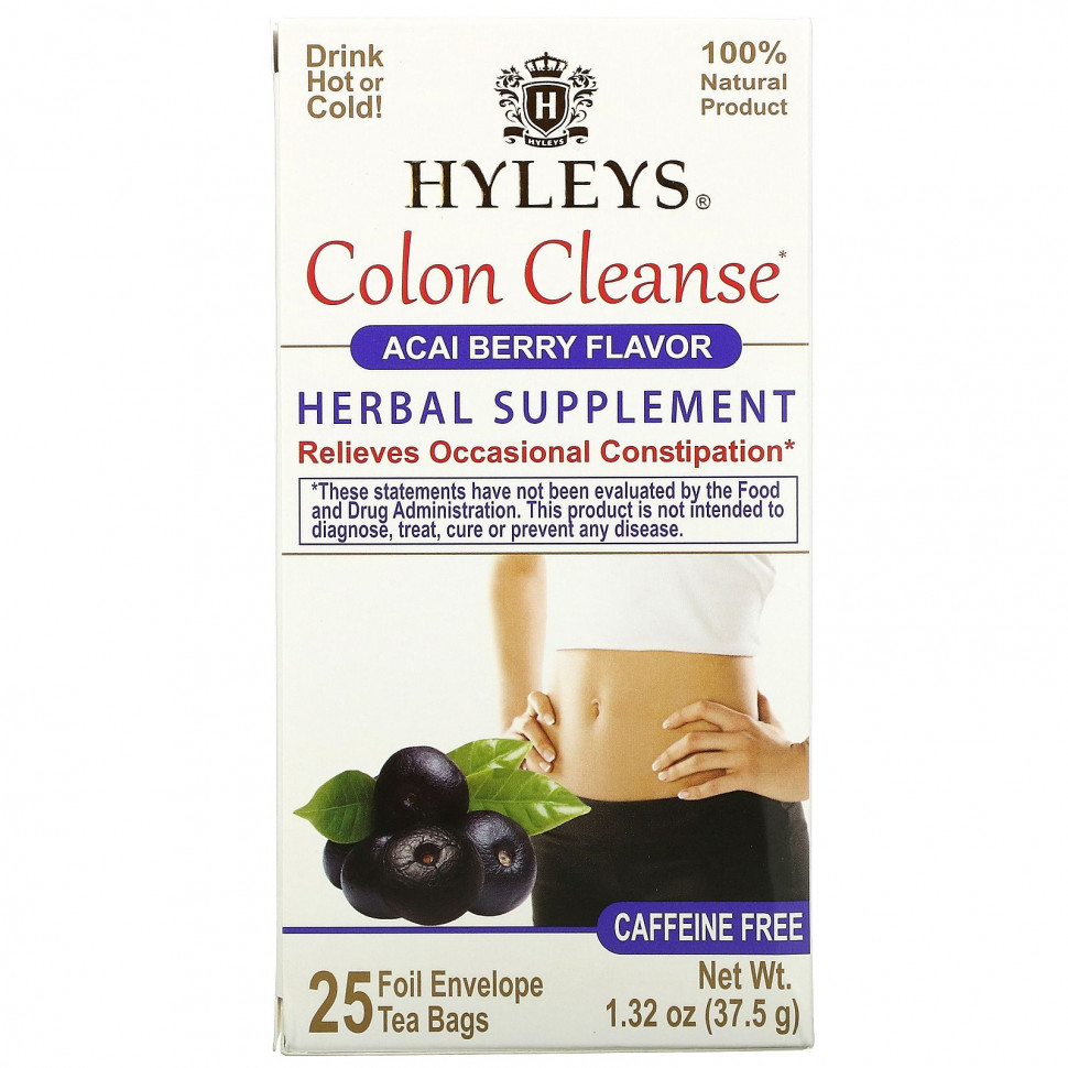 ���� ������ (Iherb) Hyleys Tea, Colon Cleanse, ����� ����, ��� �������, 25 ������ ��������� � �������������� ��������, �� 1,5 � (0,05 �����), ������ �� 1500 ���