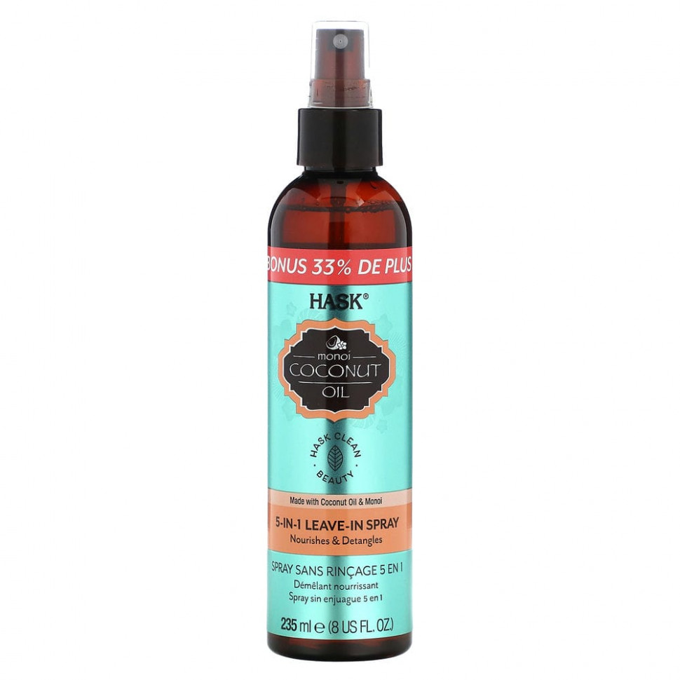 ���� ������ (Iherb) Hask Beauty, ��������� ����� Monoi, ����������� ����� 5 � 1, 235 �� (8 ����. �����), ������ �� 2520 ���