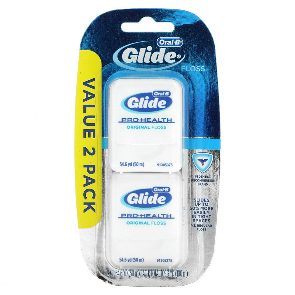 ���� ������ (Iherb) Oral-B, Glide, Pro-Health, ������������ ������ ����, 2 Ct, 54,6 ���� (50 �) ������, ������ �� 1970 ���