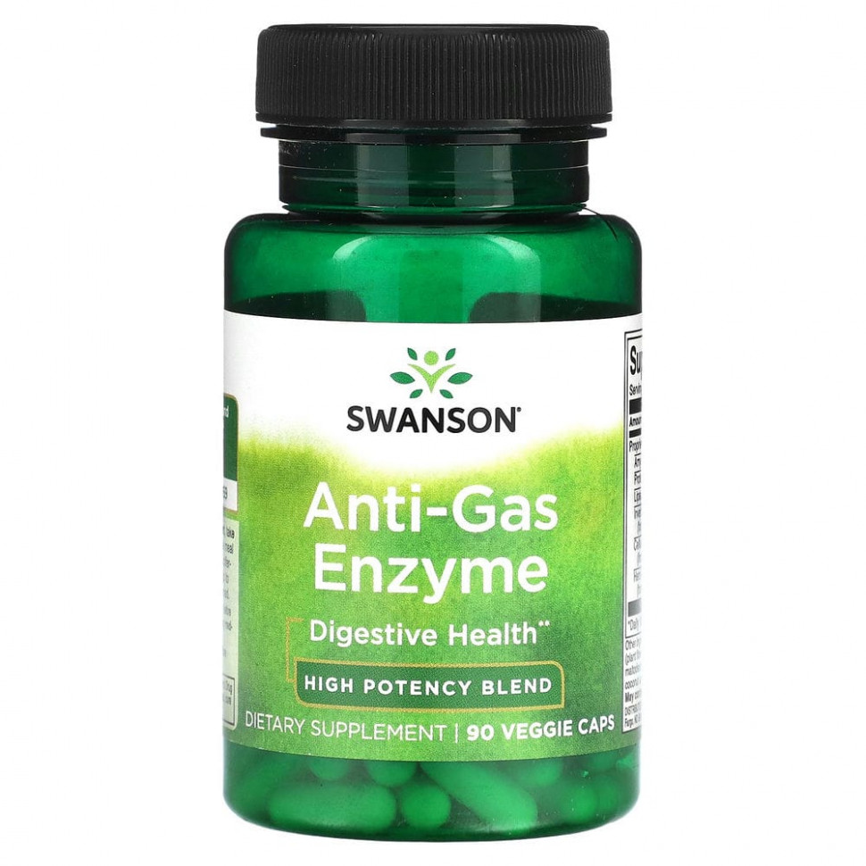 ���� ������ (Iherb) Swanson, Anti-Gas Enzyme, ����������������� �����, 90 ������������ ������, ������ �� 1620 ���